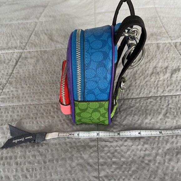 Coach mini backpack keychain multi colored NWOT - Picture 3 of 6